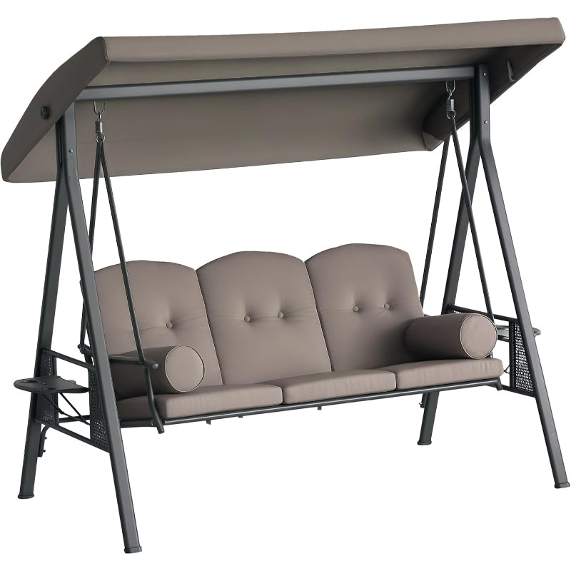 3‑Seat Adjustable Canopy Patio Swing Chair