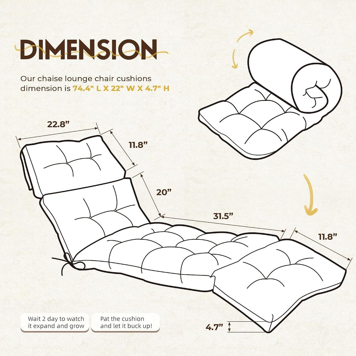 Waterproof Outdoor Chaise Lounge Cushions