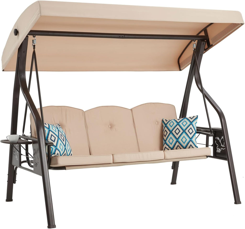 3‑Seat Convertible Canopy Patio Swing Chair