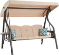 3‑Seat Convertible Canopy Patio Swing Chair