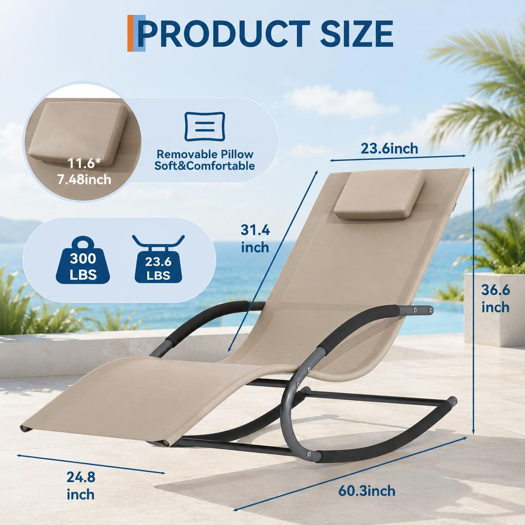 Rocking Outdoor Patio Recliner Lounge Chair