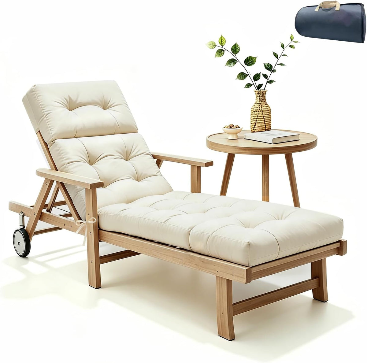 Non‑Slip Waterproof Outdoor Chaise Cushion