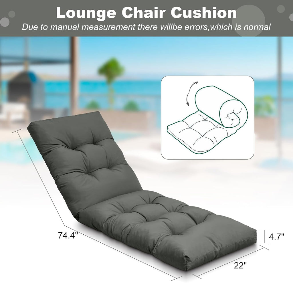 Waterproof Outdoor Chaise Lounge Cushions