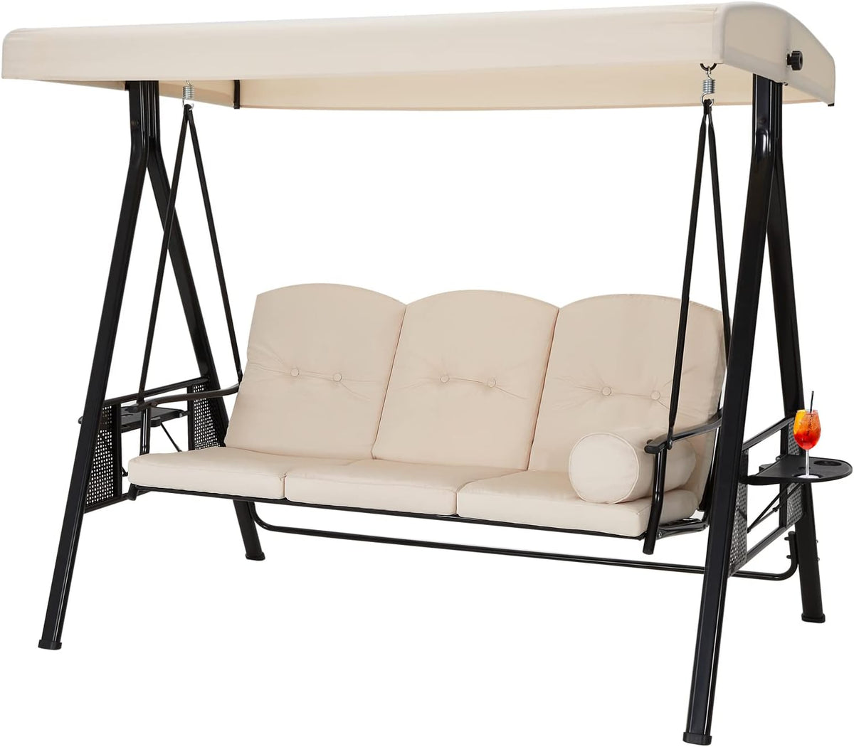 3‑Seat Adjustable Canopy Porch Swing