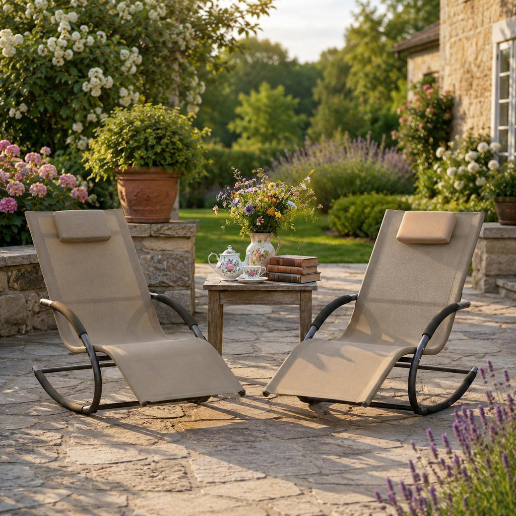 Rocking Outdoor Patio Recliner Lounge Chair