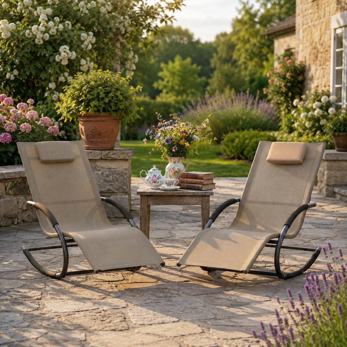 Rocking Outdoor Patio Recliner Lounge Chair