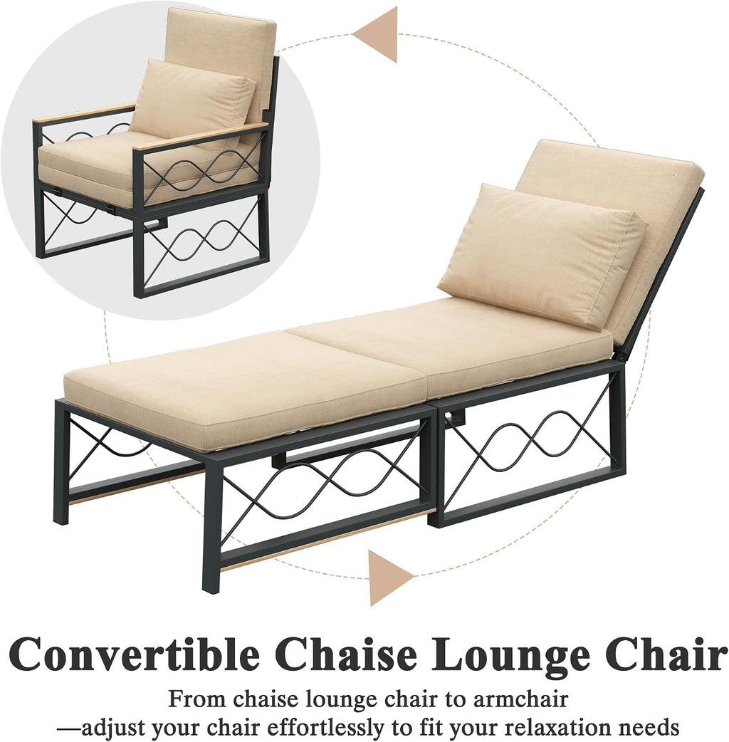 Cushioned Outdoor Patio Lounge Chair
