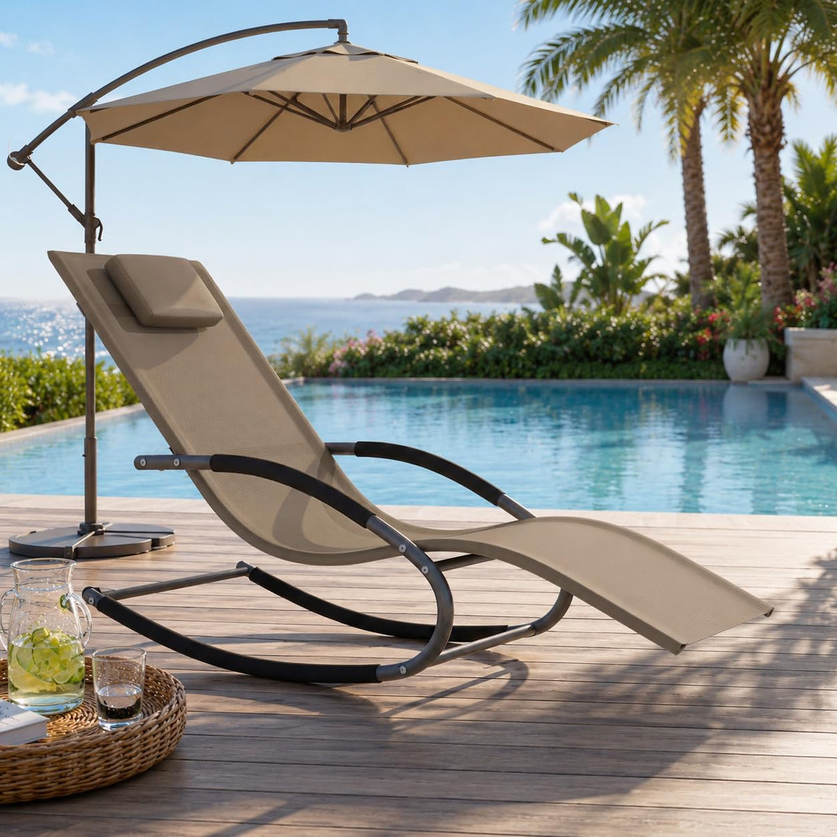 Rocking Outdoor Patio Recliner Lounge Chair