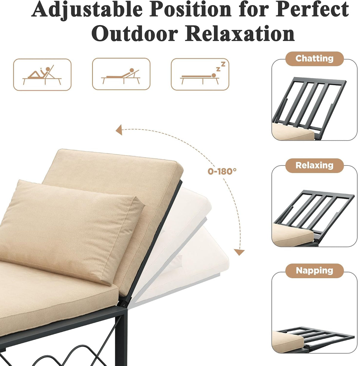 Cushioned Outdoor Patio Lounge Chair