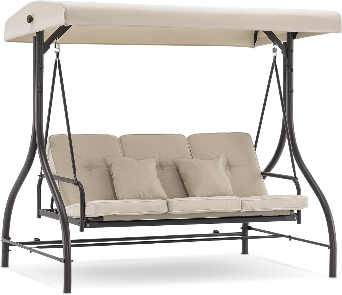3‑Seat Convertible Patio Swing Chair