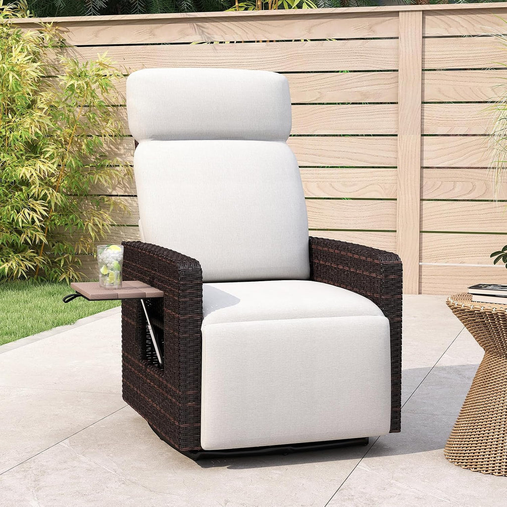 High‑Back Swivel Patio Recliner Chair