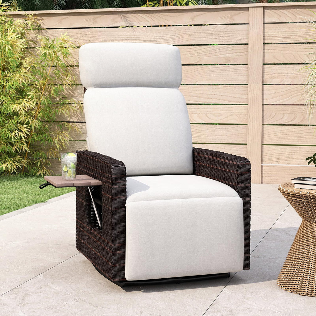 High‑Back Swivel Patio Recliner Chair