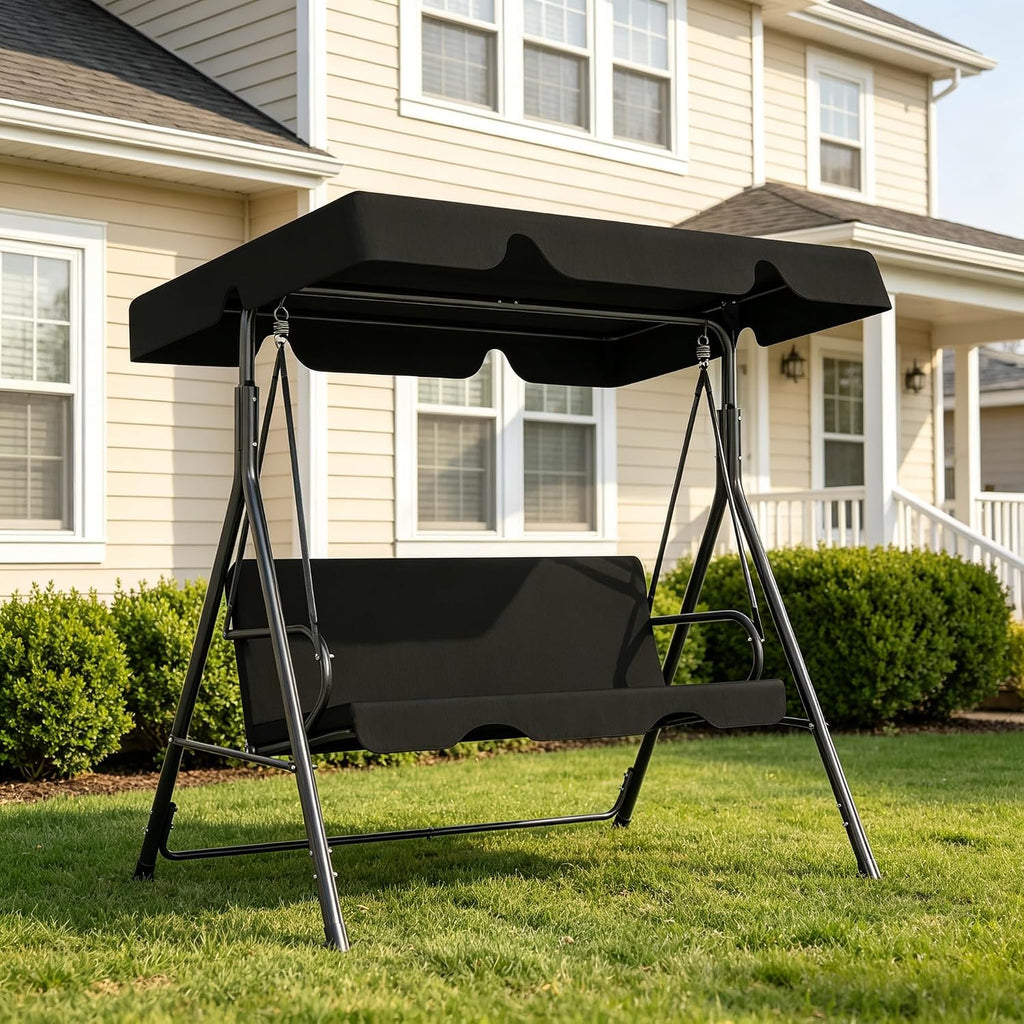 3‑Seat Adjustable Canopy Patio Swing Chair
