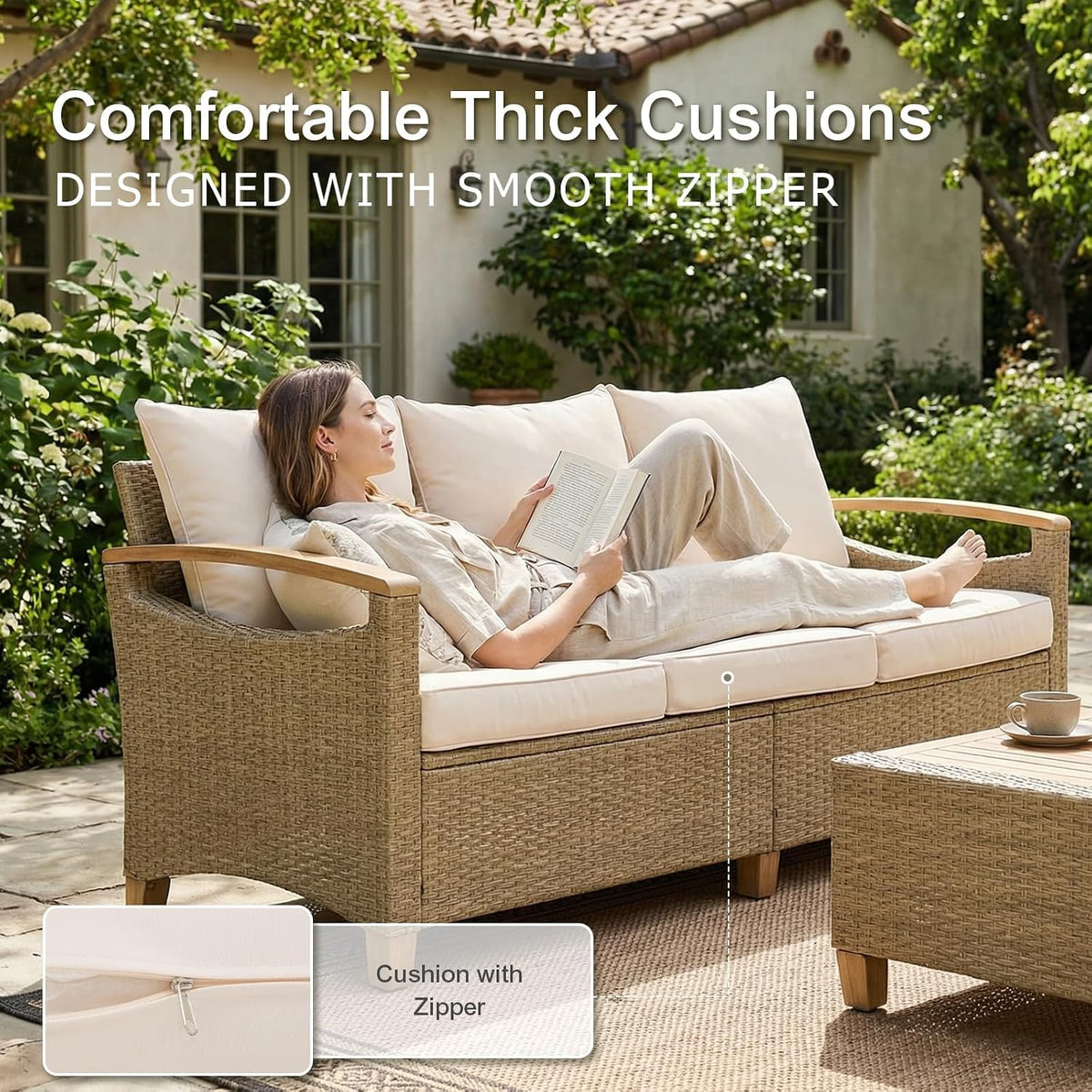 6‑Piece Wicker Swivel Patio Conversation Set