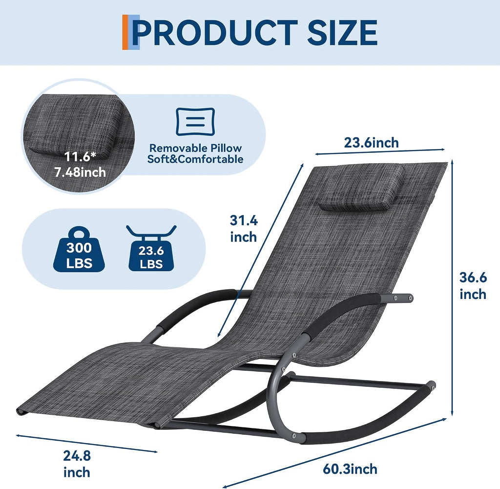 Pillow‑Equipped Outdoor Patio Lounge Chair