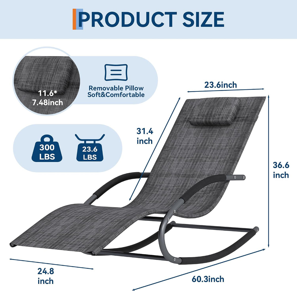 Pillow‑Equipped Outdoor Patio Lounge Chair