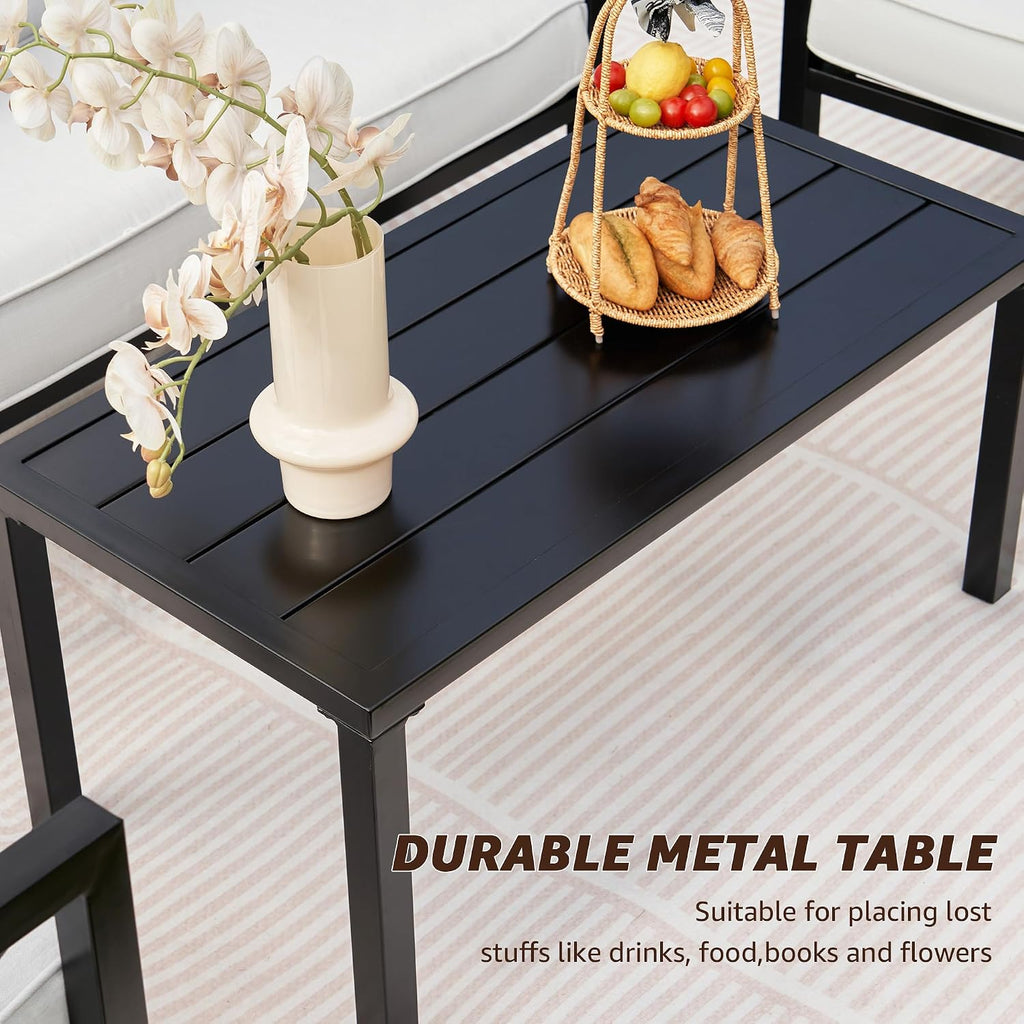 4‑Piece Metal Patio Conversation Set