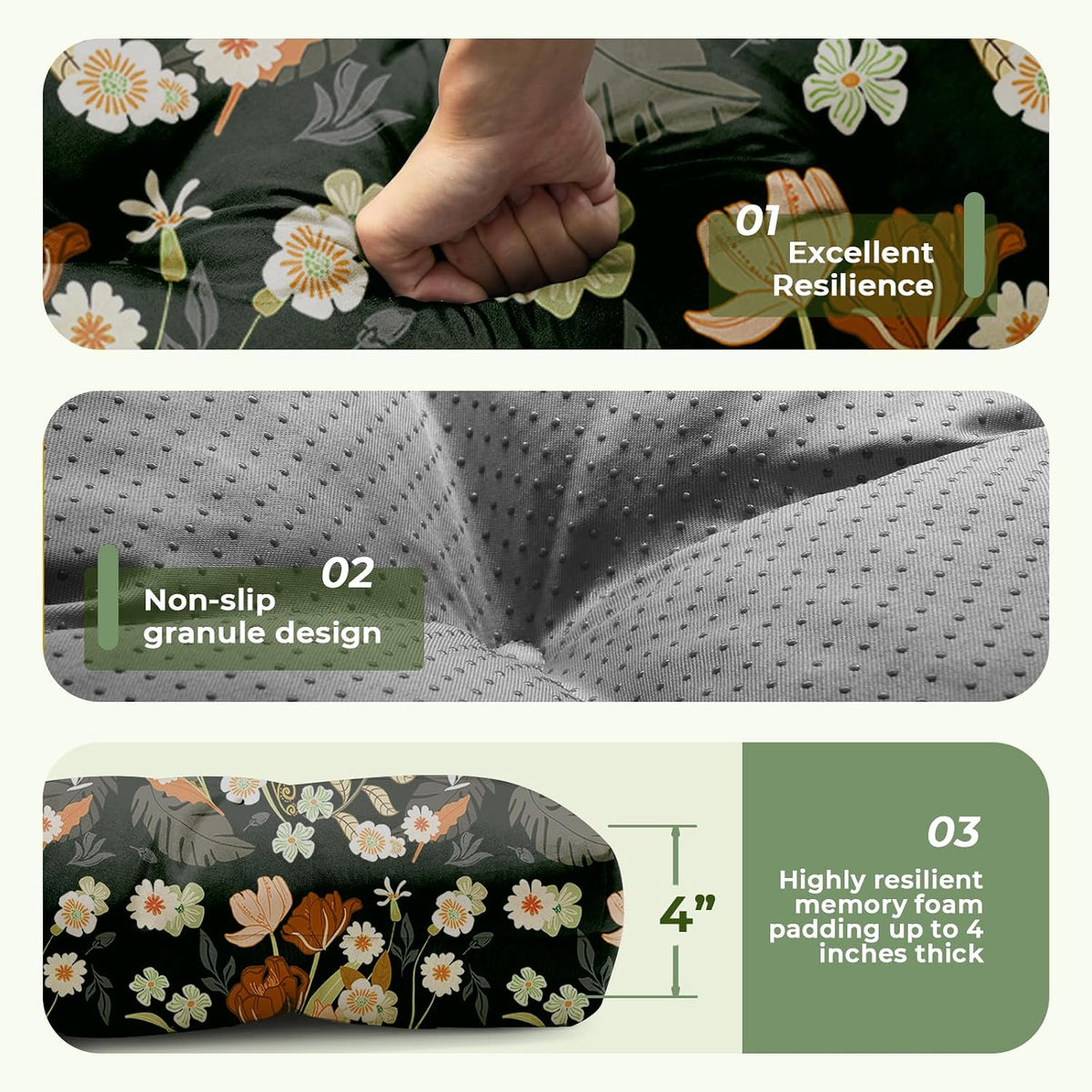 Waterproof Memory Foam Chaise Cushions