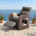 Wicker Swivel Patio Recliner Lounge Chair
