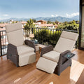 Adjustable Wicker Patio Recliner Lounge Chair