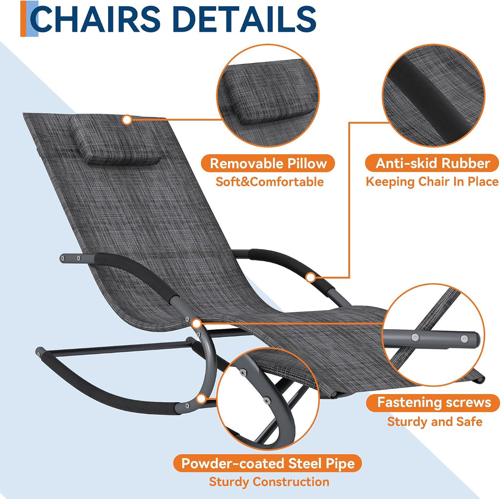 Pillow‑Equipped Outdoor Patio Lounge Chair