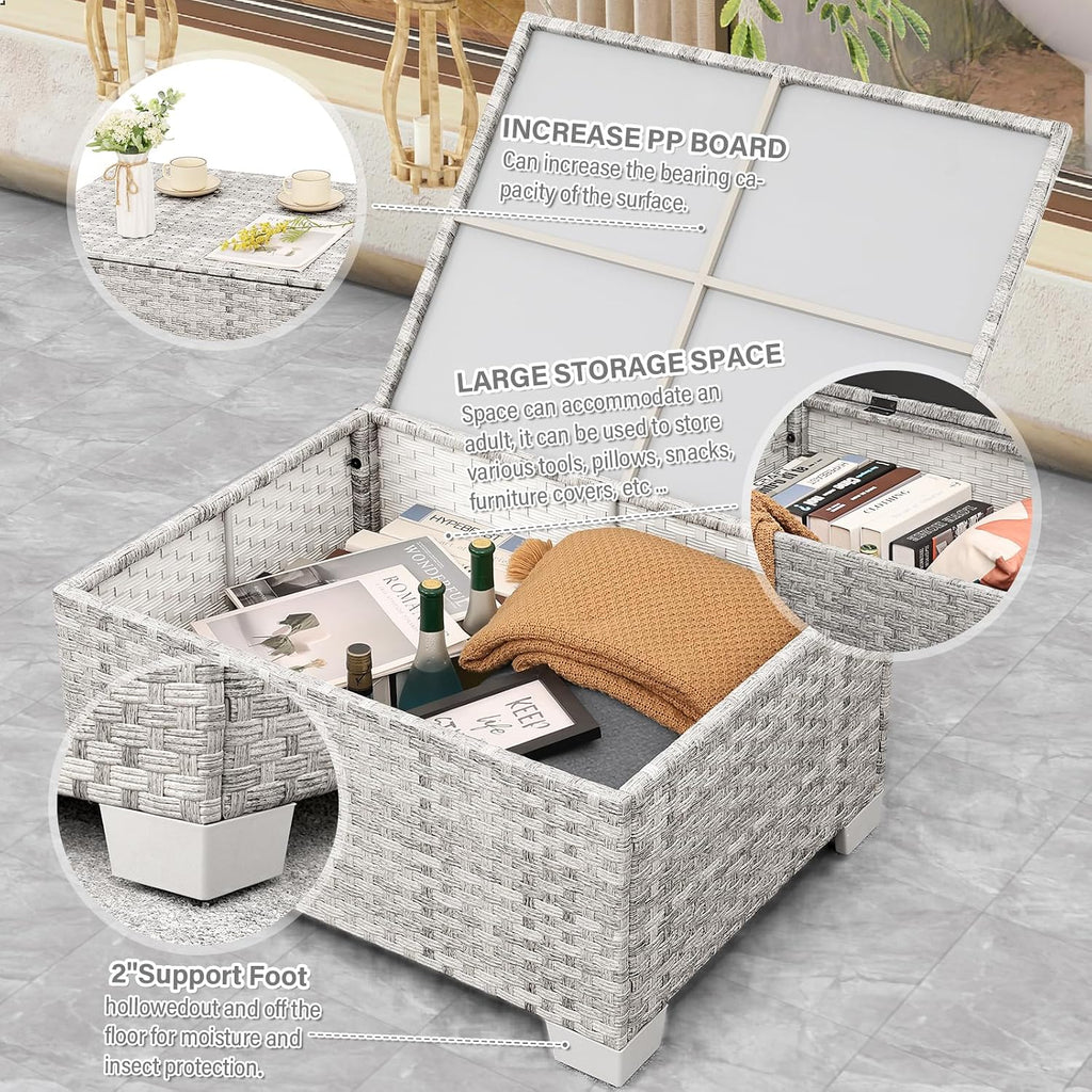 4‑Piece Wicker Patio Conversation Set