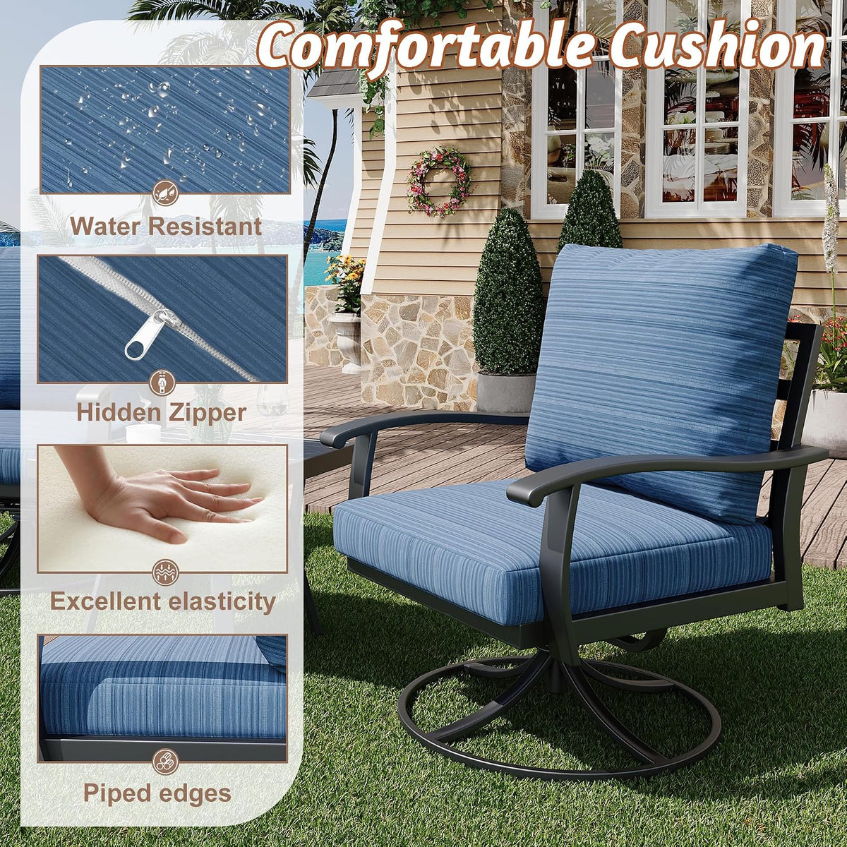 7‑Piece Swivel Patio Conversation Set