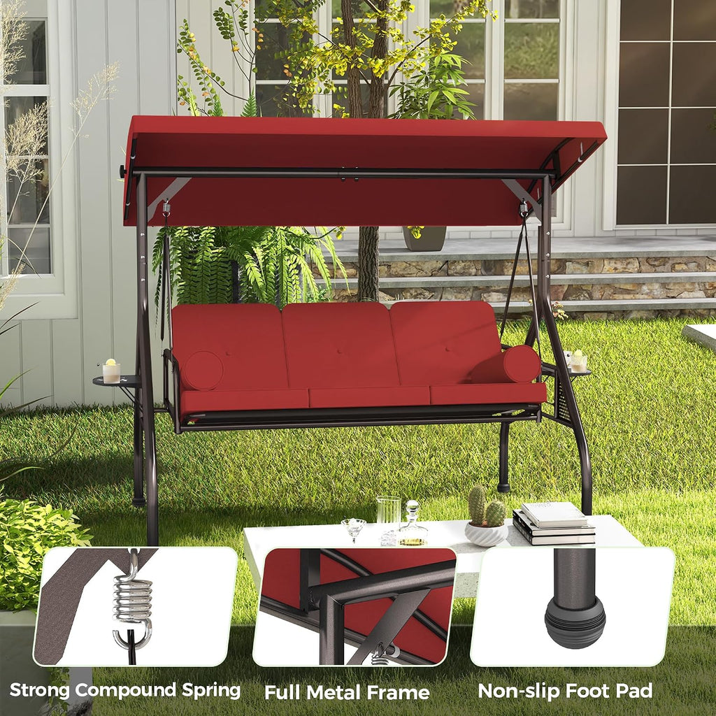 3‑in‑1 Adjustable Canopy Patio Swing Chair