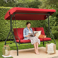 3‑Seat Convertible Patio Swing Glider Bed