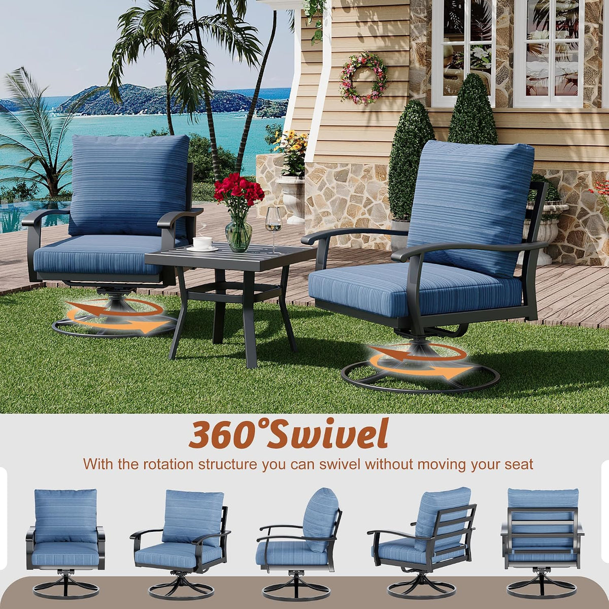 7‑Piece Swivel Patio Conversation Set