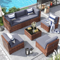 7‑Piece Wicker Modular Patio Conversation Set