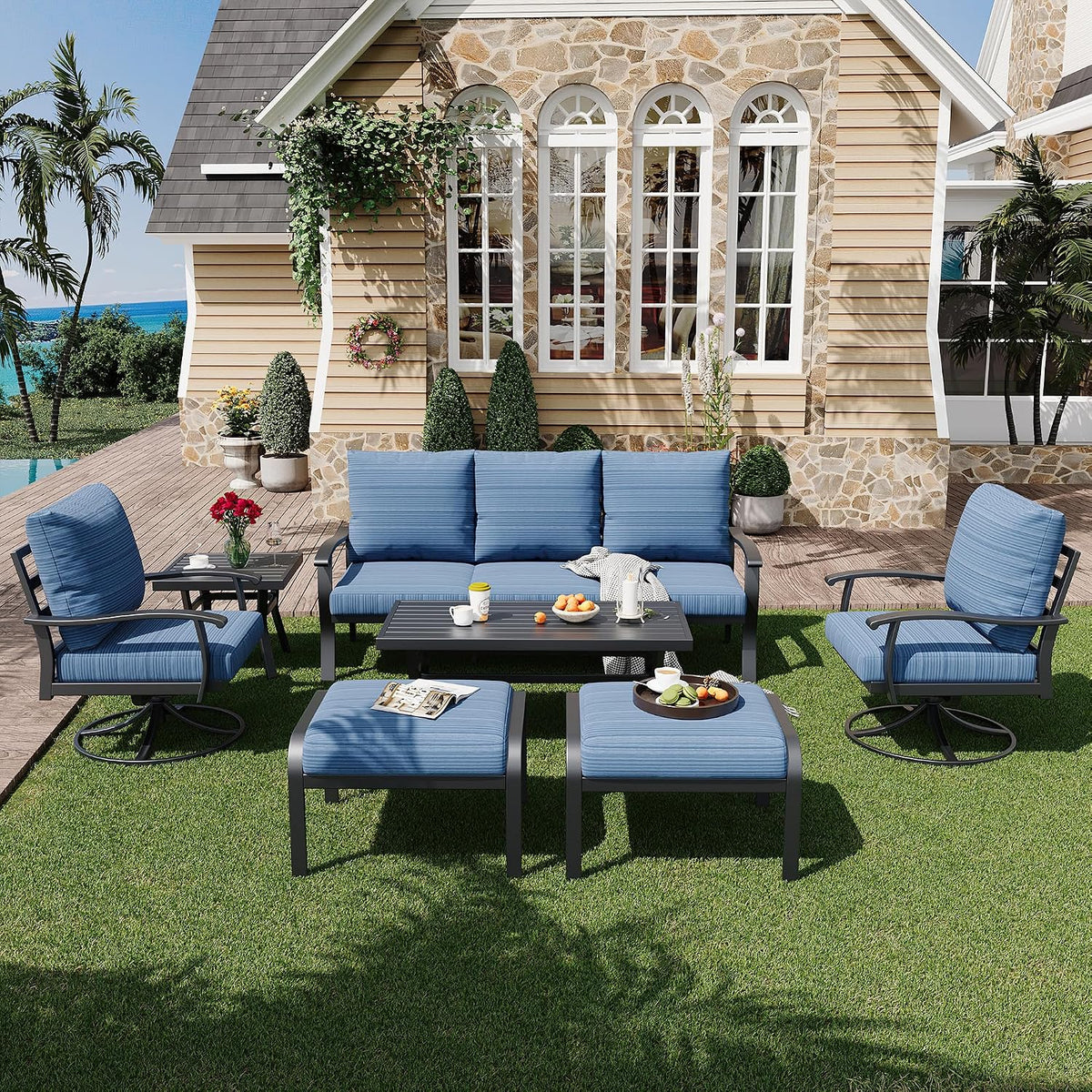 7‑Piece Swivel Patio Conversation Set